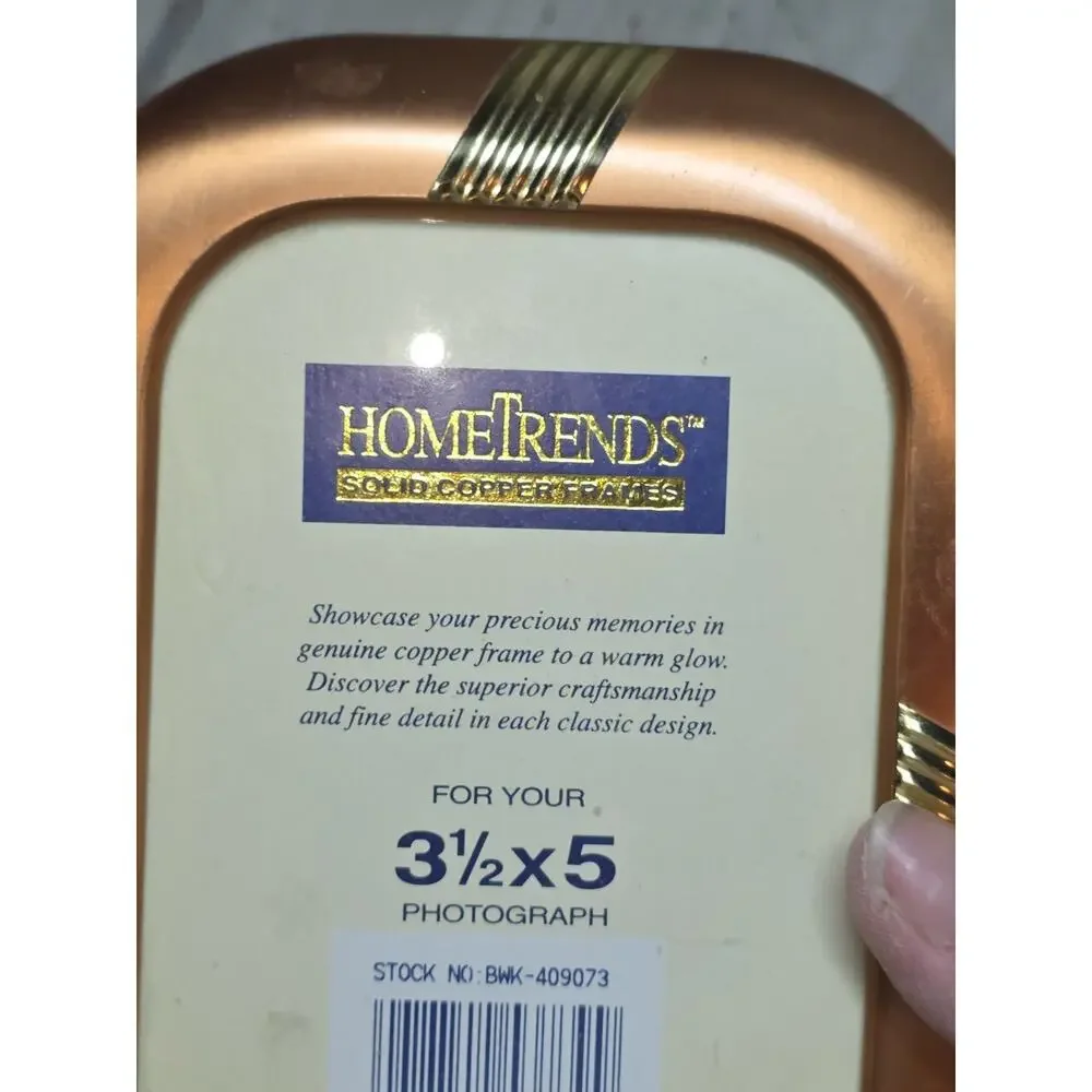 Vtg Home Trends Copper Picture Frame Holds 3 1/2 X 5